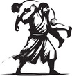 © Orion Draw - Monochrome sumi-e style illustration featuring a man carrying an
