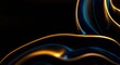 © Alexandr - Abstract light ribbons of blue and gold flow across a dark minimalist background