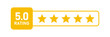 © Lysenko.A - Five star rating icon in flat style. Customer product rating vector illustration on isolated background. Feedback sign business concept.