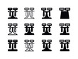 © Viacheslav - Razor Holder Icons. Razor holder. Icon set. Set Logo of razor ho