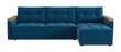 © hohe - Blue sectional sofa with wooden armrests isolated on a transparent background couch 1