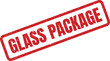 © Mahmud - A red rectangular textured stamp with text indicating an entire package contains glassware needing gentle treatment