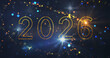 © PhoenixStock - Gold 2026 lettering typographic with camera paparazzi flashlight in particle backdrop. Concept of a new beginning and adieu. Sparkling luxurious royal festive happy new year bg. Wishing friends family