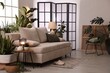 © New Africa - Stylish living room with sofa and houseplants. Interior design