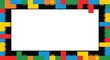© PNG Pix - Lego-block frame, a colorful, child-like border for creating an eye-catching background.