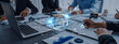 © InfiniteFlow - A dynamic business meeting focused on data security and technology solutions, highlighting graphs and a lock symbol to emphasize cybersecurity critical role in modern enterprises. Trope