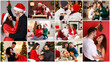 © New Africa - Christmas and winter holidays celebration. Photos of happy couples combined in collage