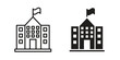 © Vhj - school icon in filled, thin line, stroke style for website and apps