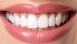 © FACTORY GRAPHICA  - A radiant close-up of a flawless, confident smile, showcasing the beauty of healthy, perfectly aligned teeth and soft, supple lips. This image captures the essence of happiness and dental perfection.