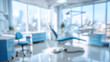 © NOIR - Blurred modern dental office interior with equipment background