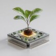 © abu ukasyah - Green sprout growing from a circuit board