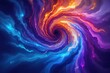 © Kunthana - Swirling nebula vortex of bright blue orange purple cosmic gas and glowing starlight