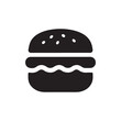 © Joyadobe - Simple black silhouette icon of a cheeseburger