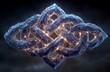 © Adi - Intricate blue knotwork with glowing lights and dark background