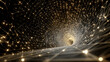 © ModernFiles - A 3D mesh tunnel illuminated by blockchain node lights streaming through its structure