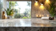 © CrazeePixelINC - Polished granite table and blurred luxury spa background