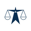© anowar789 - Abstract Scales Of Justice Icon With Star Emblem, Symbol Of Balance And Fairness