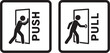 © TheVector - pull or push door signs. Vector push and pull icon sticker design concept. Vector Illustration