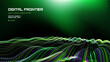 © hiten666 - Digital frontier next-level innovation with data flow visualization. Futuristic particle wave for cybersecurity, big data, and artificial intelligence.