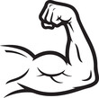 © MD NURE ALAM - Strong bicep muscle flexing arm outline icon vector illustration