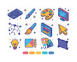© Влада Яковенко - Digital Creativity Icons. Digital Artist. Colorful isometric vec