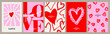 © Tanya Shulga - Creative concept of Happy Valentines Day cards set. Modern abstract art design with hearts shapes and typography design. Templates for celebration, ads, branding, banner, cover, label, poster, sales
