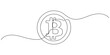 © Vector Man - Continuous line drawing of bitcoin cryptocurrency silhouette. Blockchain, finance and banking technology concept drawn by one line, Bitcoin coin, cryptocurrency one line art, money, finance, financial
