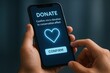 © ngstock - Confirm Micro Donation to Conservation Effort via Mobile App with Glowing Heart Icon on Smartphone Screen