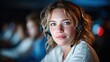 © Larisa AI - A focused woman wearing a headset in a customer service environment, representing the importance of communication and support in providing excellent service to clients.