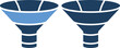 © PrimeVisuals - Two clipart funnel icons in light and dark blue