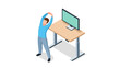 © Mark - Isometric office stretching: man practicing desk exercises for workplace wellness