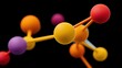 © buraratn - Colorful molecular structure representation in abstract design showcasing science, chemistry, and education concepts with vibrant spheres and connections