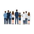 © takon mboke - Diverse group of business professionals standing together viewed from behind.