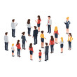 © takon mboke - Diverse Group of Isometric Business People Standing and Interacting.