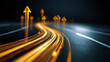 © papa papong - business roadmap whisk stirring floating arrow icons upward, symbolizing progress