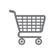 © FryArt - Gray Shopping Cart Icon Vector Illustration, Symbol for Online Retail or Supermarket