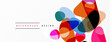 © antishock - Abstract colorful shapes overlap white space. Modern design elements create dynamic visual texture. Simple, clean aesthetic.