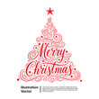 © Re:Creators - Elegant 'Merry Christmas' calligraphy forming a festive holiday tree with a shining star, perfect for seasonal celebrations and greeting cards