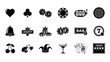 © HUANG - Collection of casino-themed icons displayed on a clean white background