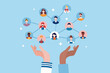 © Bithi - A network of diverse people connected within hands illustrating community and support