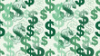 © StockStudio - Green dollar sign seamless pattern background for finance and business themes