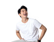 © Owner - Young man laughs heartily, looking up