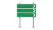 © DrexDesign - Green Road Sign with White Arrows on Metal Poles