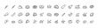 © aura studio - Meat product icon set, thin linear vector pictograms of kebab, steak, shashlik, patty, tartare, carpaccio, casserole, grill food, fresh and cooked meat assortment, outline cooking illustration