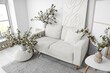 © Pixel-Shot - Interior of stylish living room with sofa and blooming branches