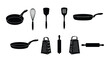 © aaabb - A collection of black silhouette icons representing various kitchen tools and cooking utensils