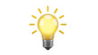 © 3D icon - A glowing light bulb icon in 3d rendering against a black background, representing a bright idea