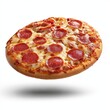 © oksa_studio - Pepperoni pizza isolated on white background delicious italian cuisine with mozzarella cheese and tomato sauce for restaurant menus and food delivery services
