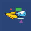 © Mulyadi Lim - Paper Airplane Delivering Email - Modern Communication and Digital Delivery.
