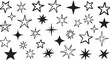 © yay - Grunge Hand-Drawn Star Set: Black & White Sketch Star Design Elements